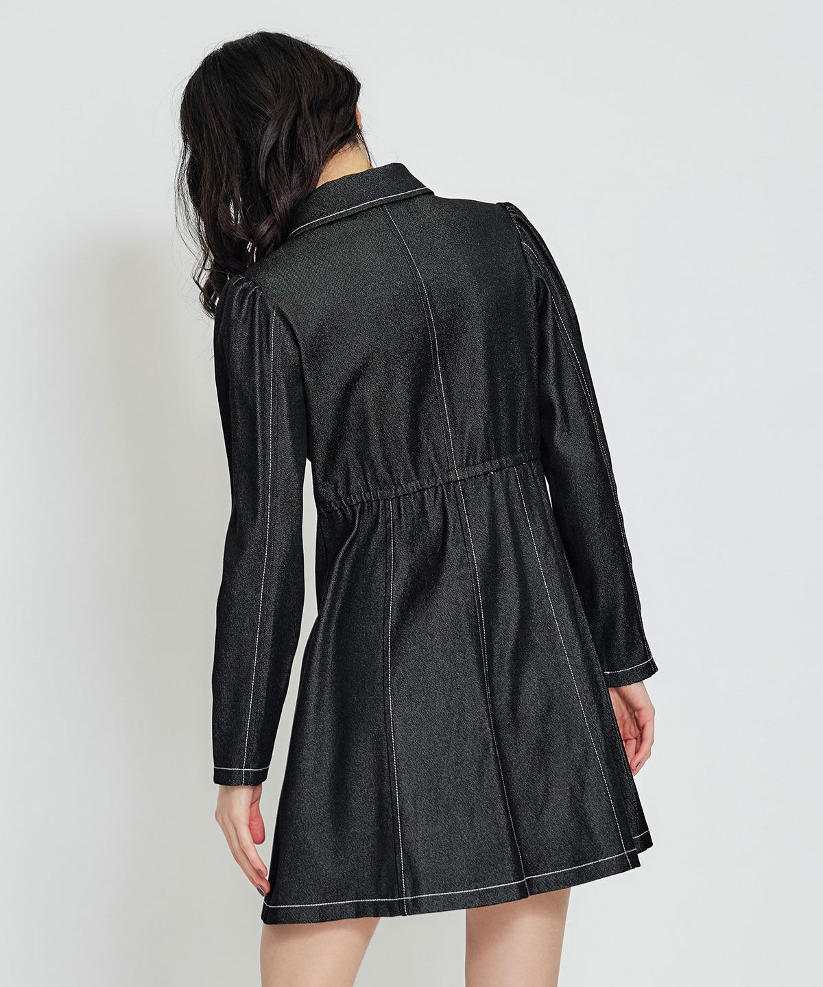 REDYAZEL「デニムステッチミニシャツワンピース」|ワンピース|