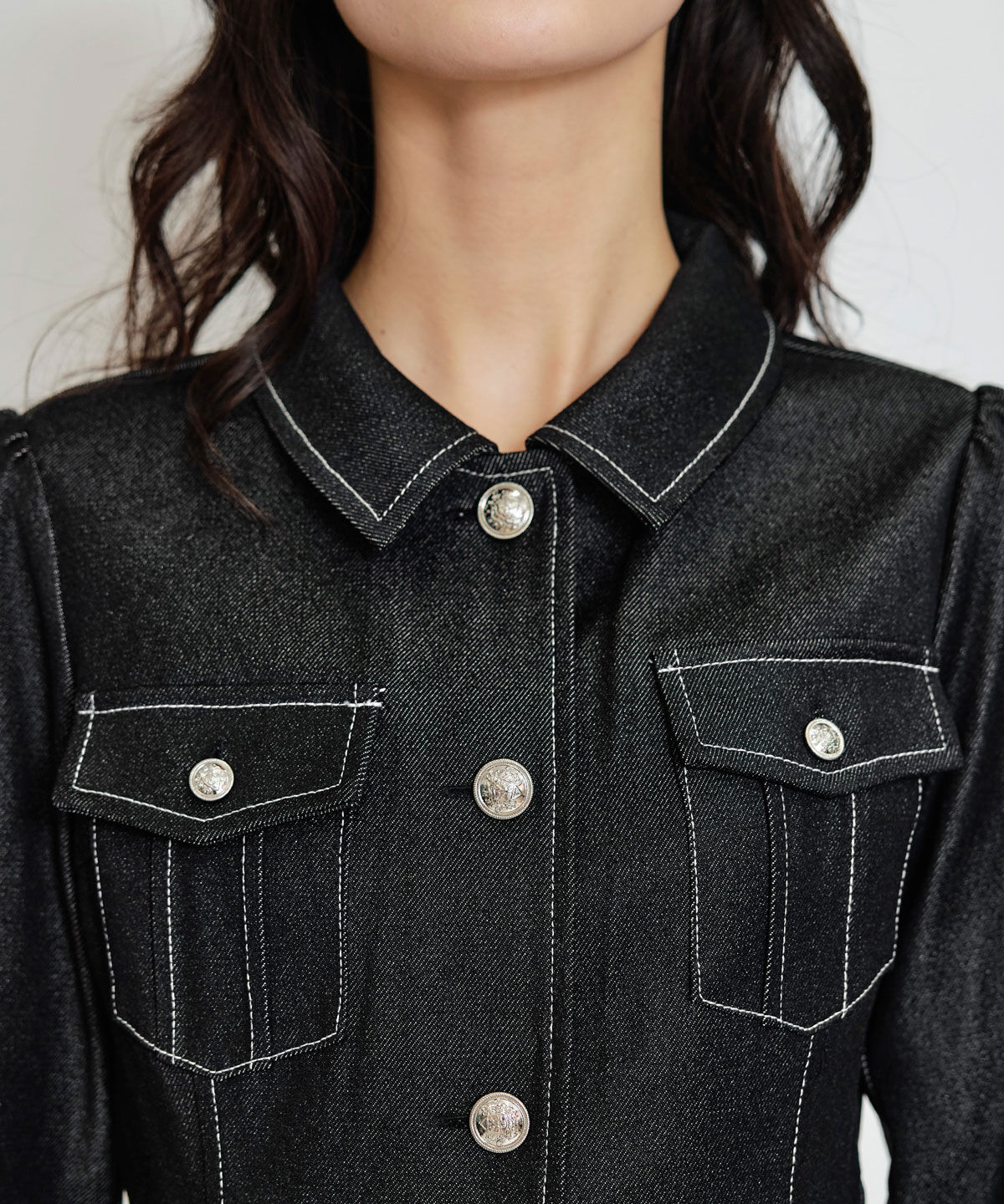 REDYAZEL「デニムステッチミニシャツワンピース」|ワンピース|