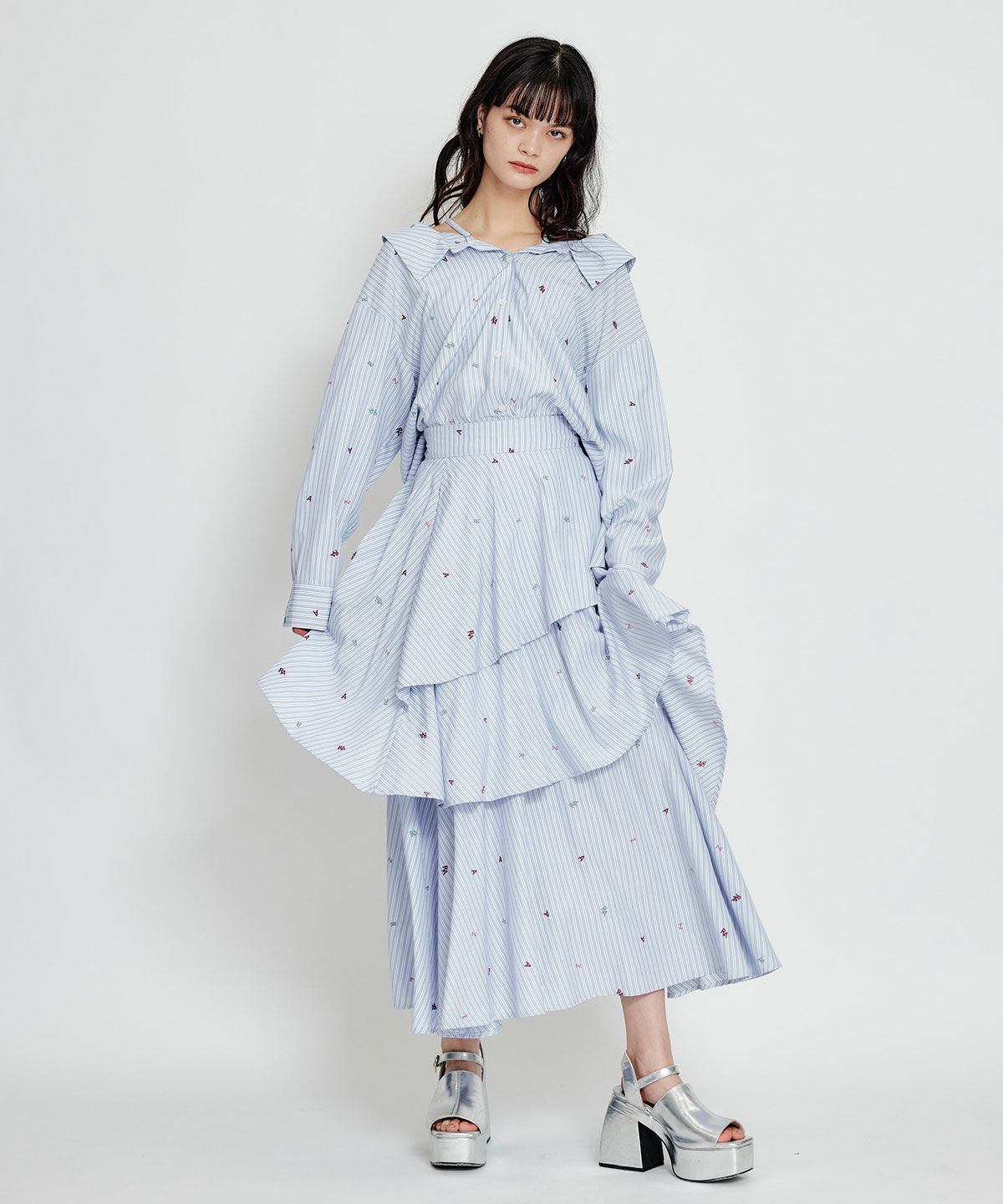 REDYAZEL「REDYAZELアルファベットロゴ刺繍2WAYシャツブラウス」|シャツ・ブラウス|