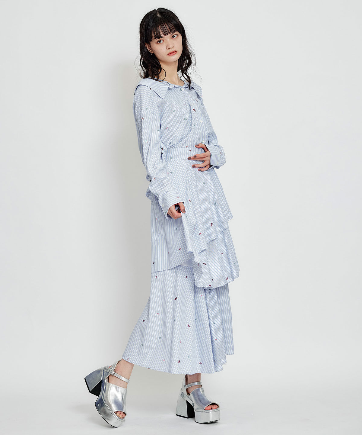 REDYAZEL「REDYAZELアルファベットロゴ刺繍2WAYシャツブラウス」|シャツ・ブラウス|