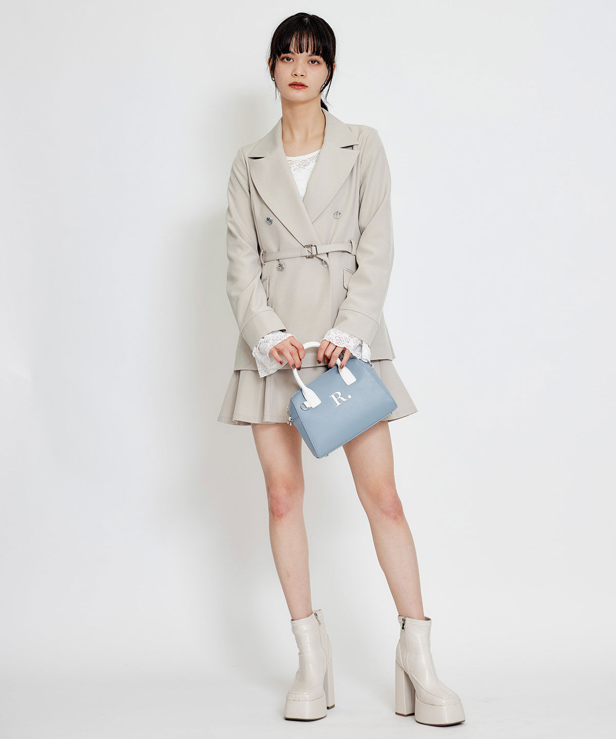 REDYAZEL「ワイドカラーミドルダブルジャケット」|テーラードジャケット|