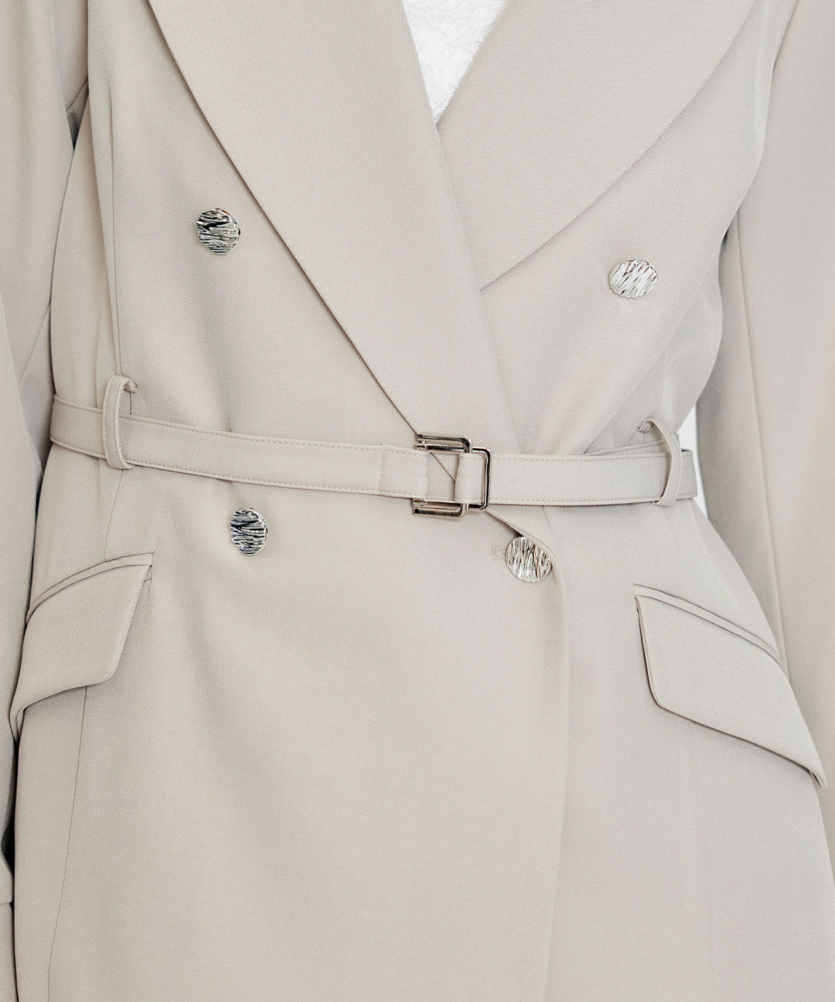 REDYAZEL「ワイドカラーミドルダブルジャケット」|テーラードジャケット|