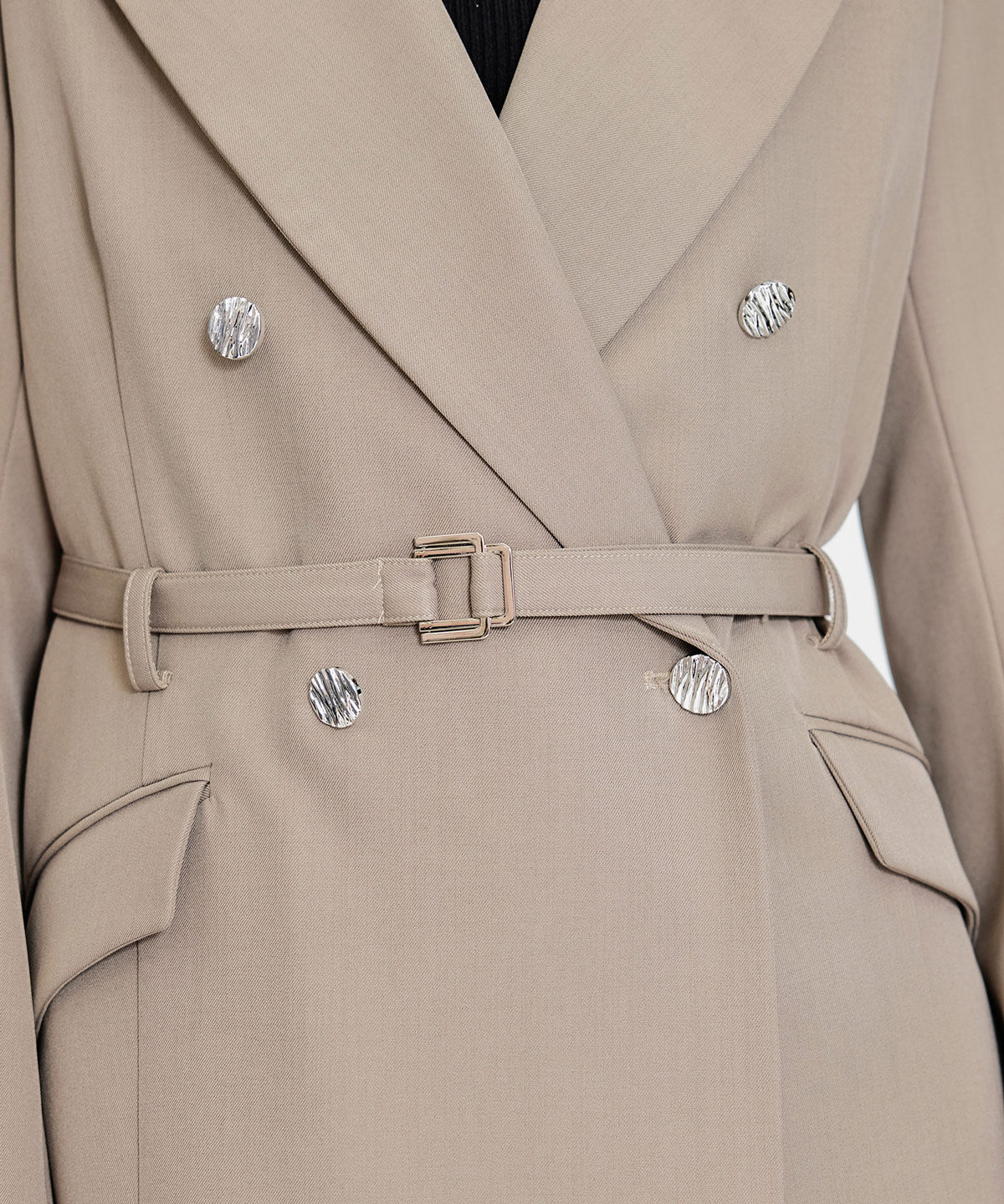 REDYAZEL「ワイドカラーミドルダブルジャケット」|テーラードジャケット|