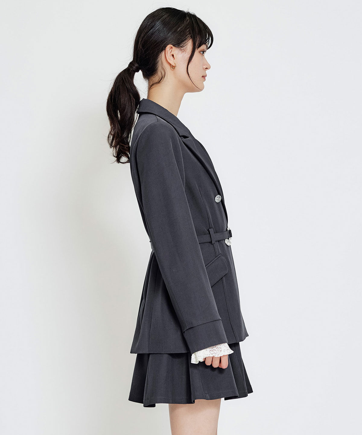 REDYAZEL「ワイドカラーミドルダブルジャケット」|テーラードジャケット|