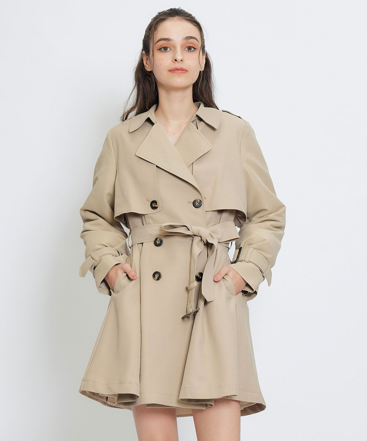 REDYAZEL「ウエストベルトショートトレンチコート」|トレンチコート|