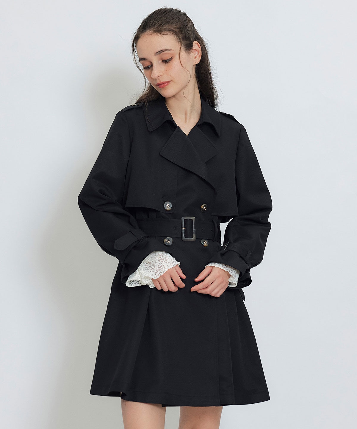 REDYAZEL「ウエストベルトショートトレンチコート」|トレンチコート|