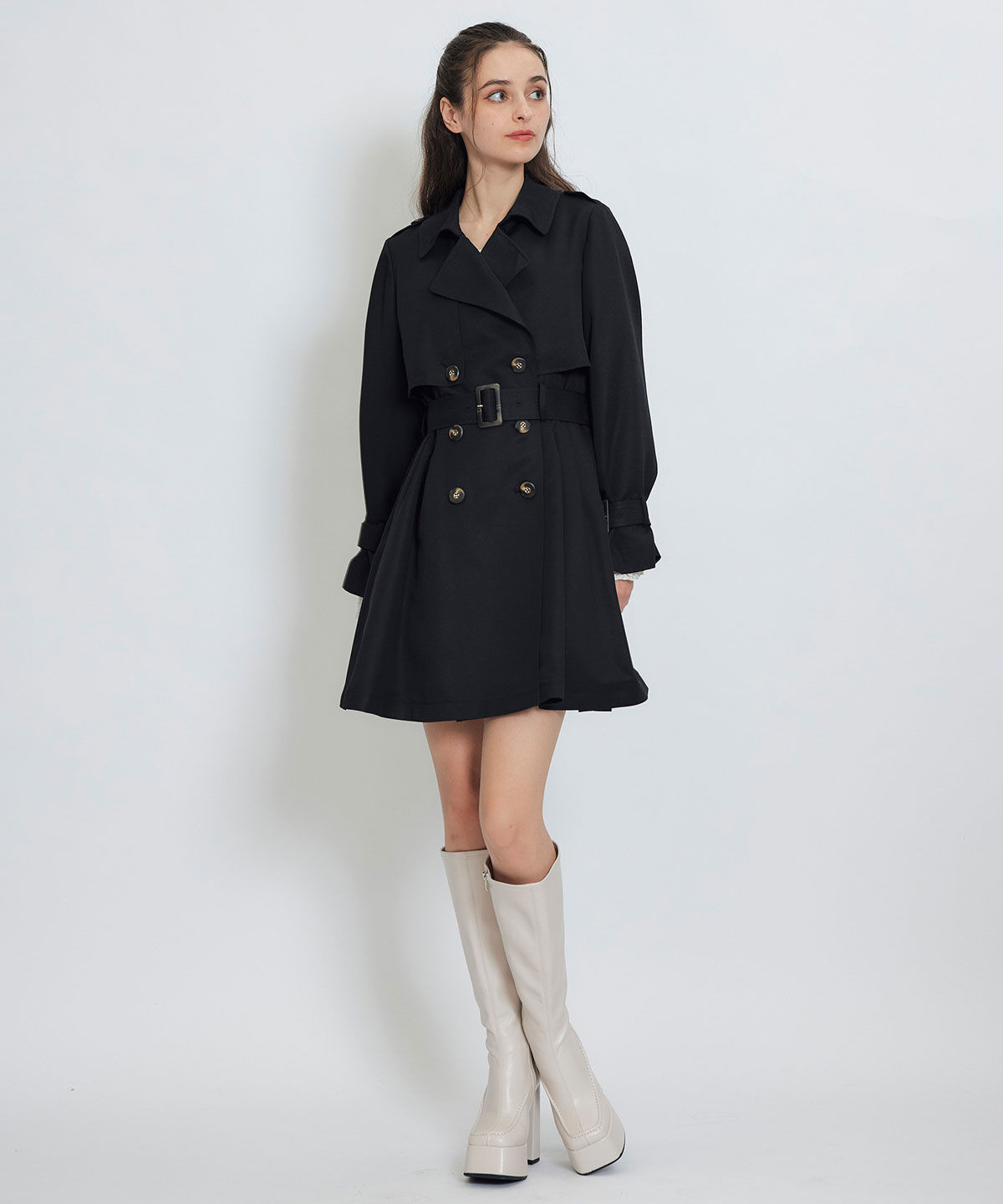 REDYAZEL「ウエストベルトショートトレンチコート」|トレンチコート|