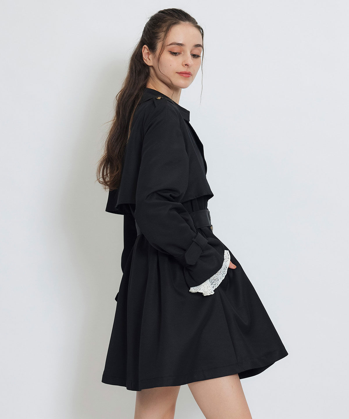 REDYAZEL「ウエストベルトショートトレンチコート」|トレンチコート|