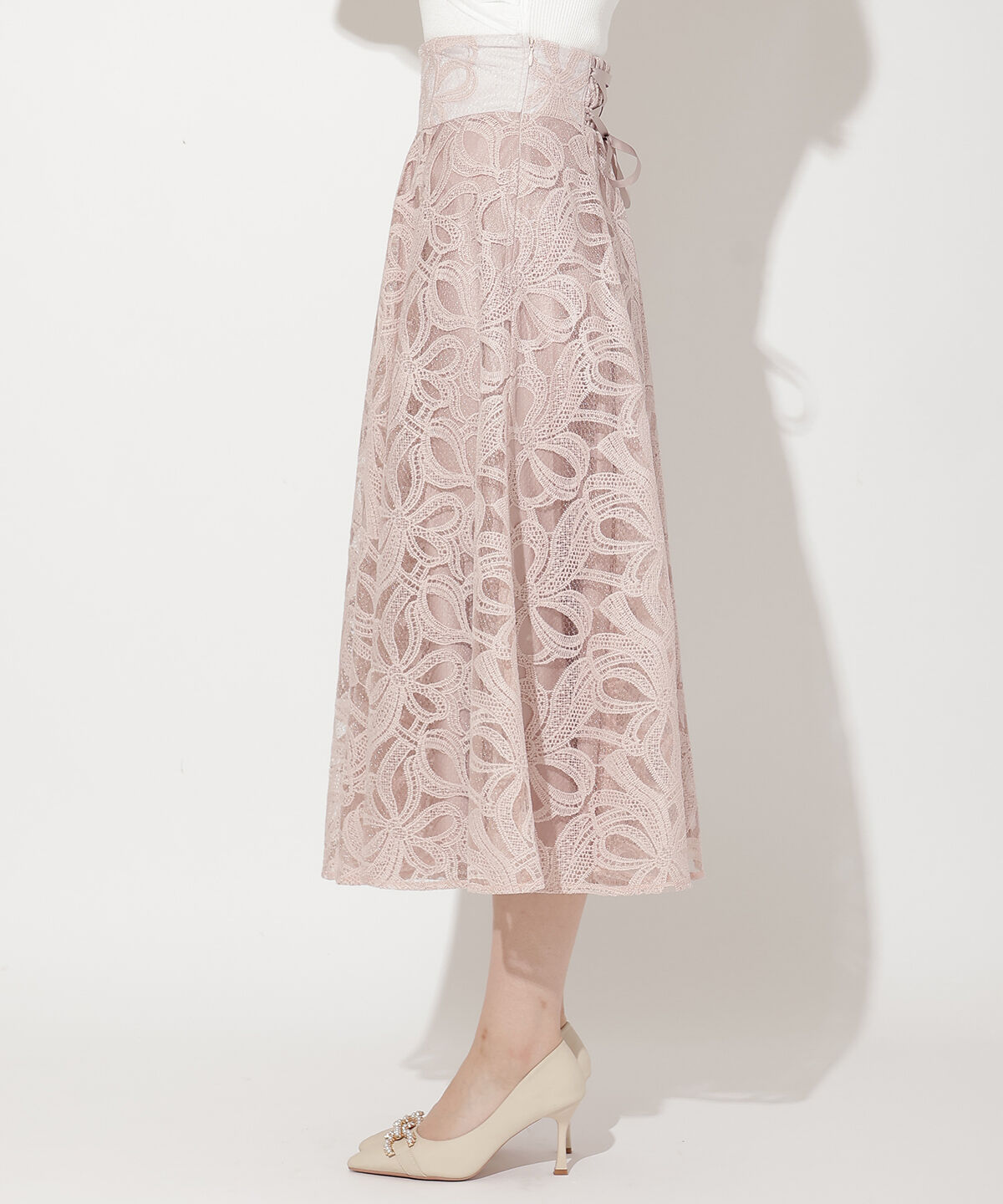 WILLSELECTION「リボンレーススカート」|フレア|