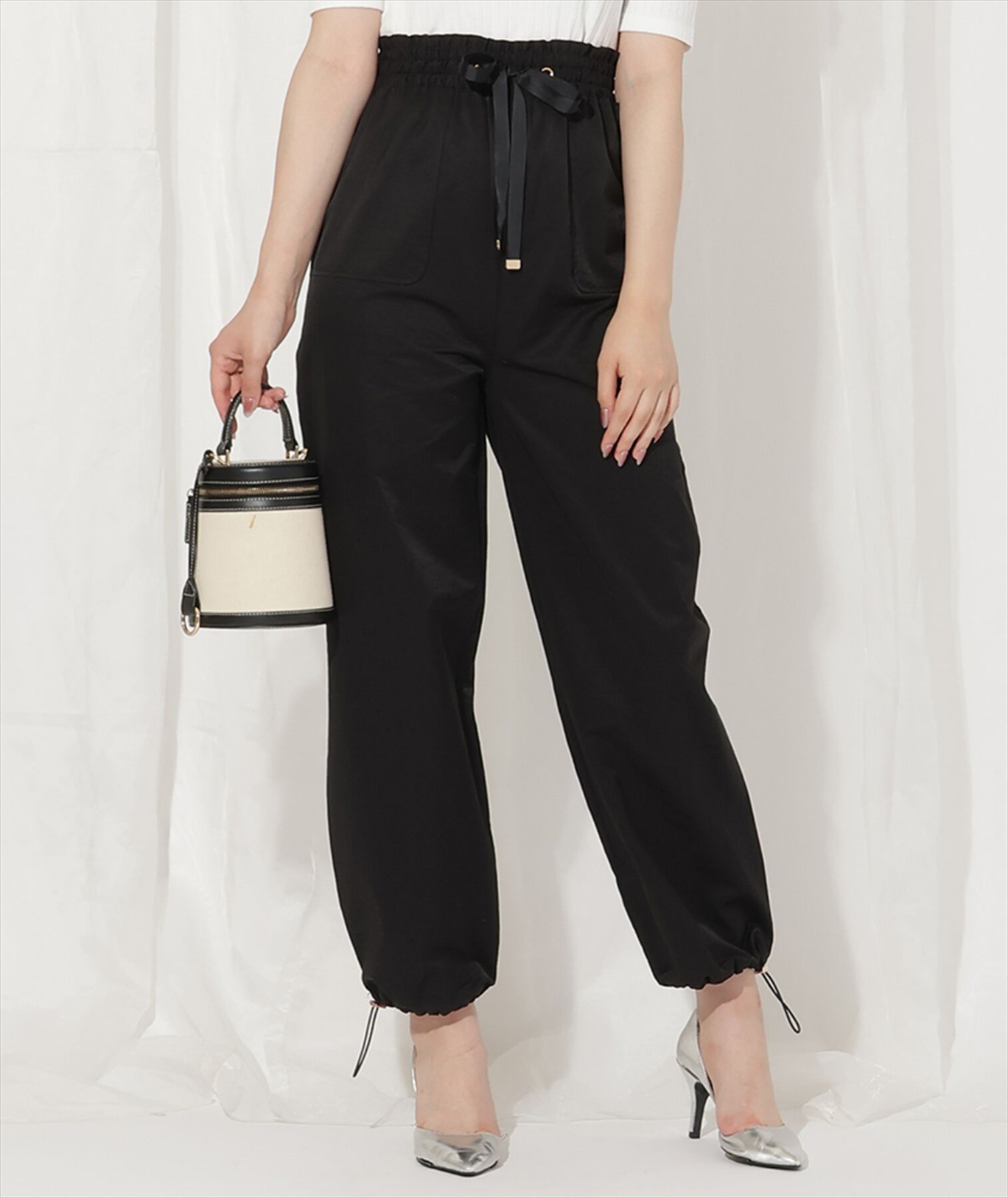 WILLSELECTION「ウエストリボンカーゴパンツ」|その他|ブラック