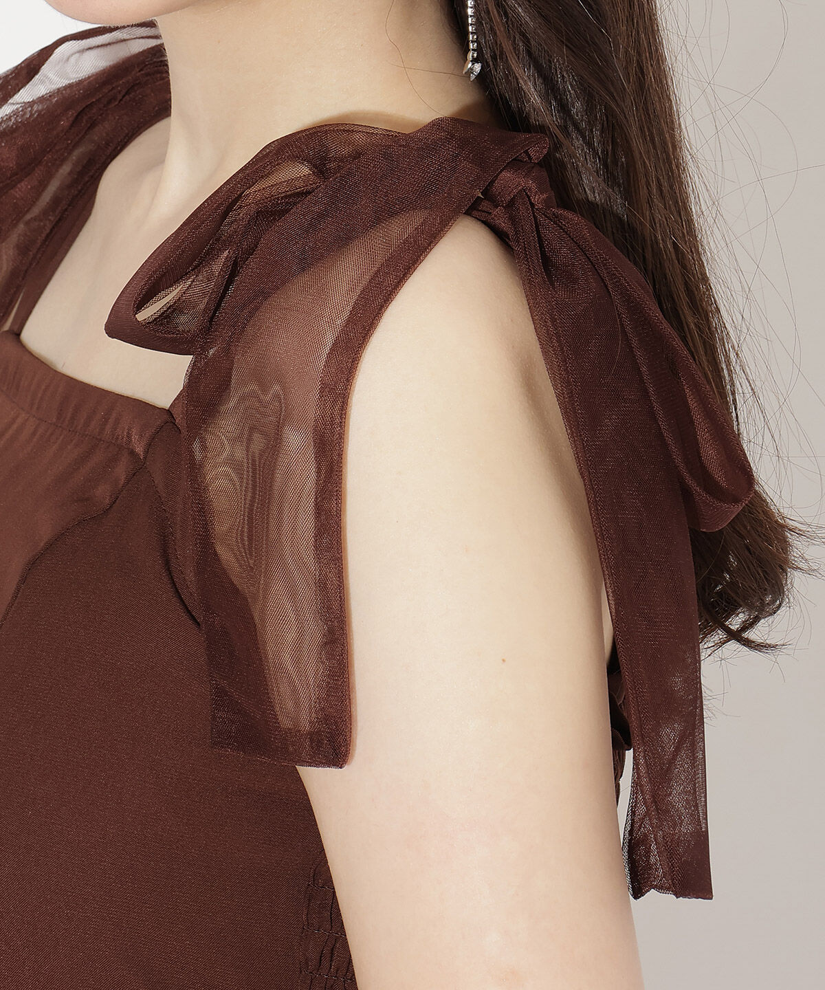 WILLSELECTION「ショルダーリボンチュールティアードワンピース」|ワンピース|