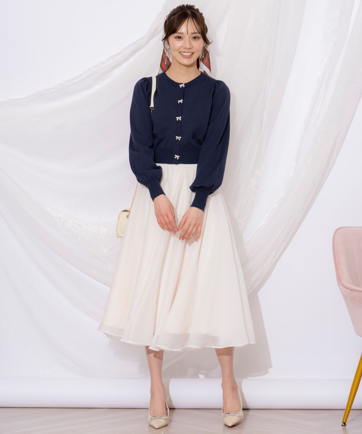 WILLSELECTION「ビジューリボンカーディガン」|カーディガン|