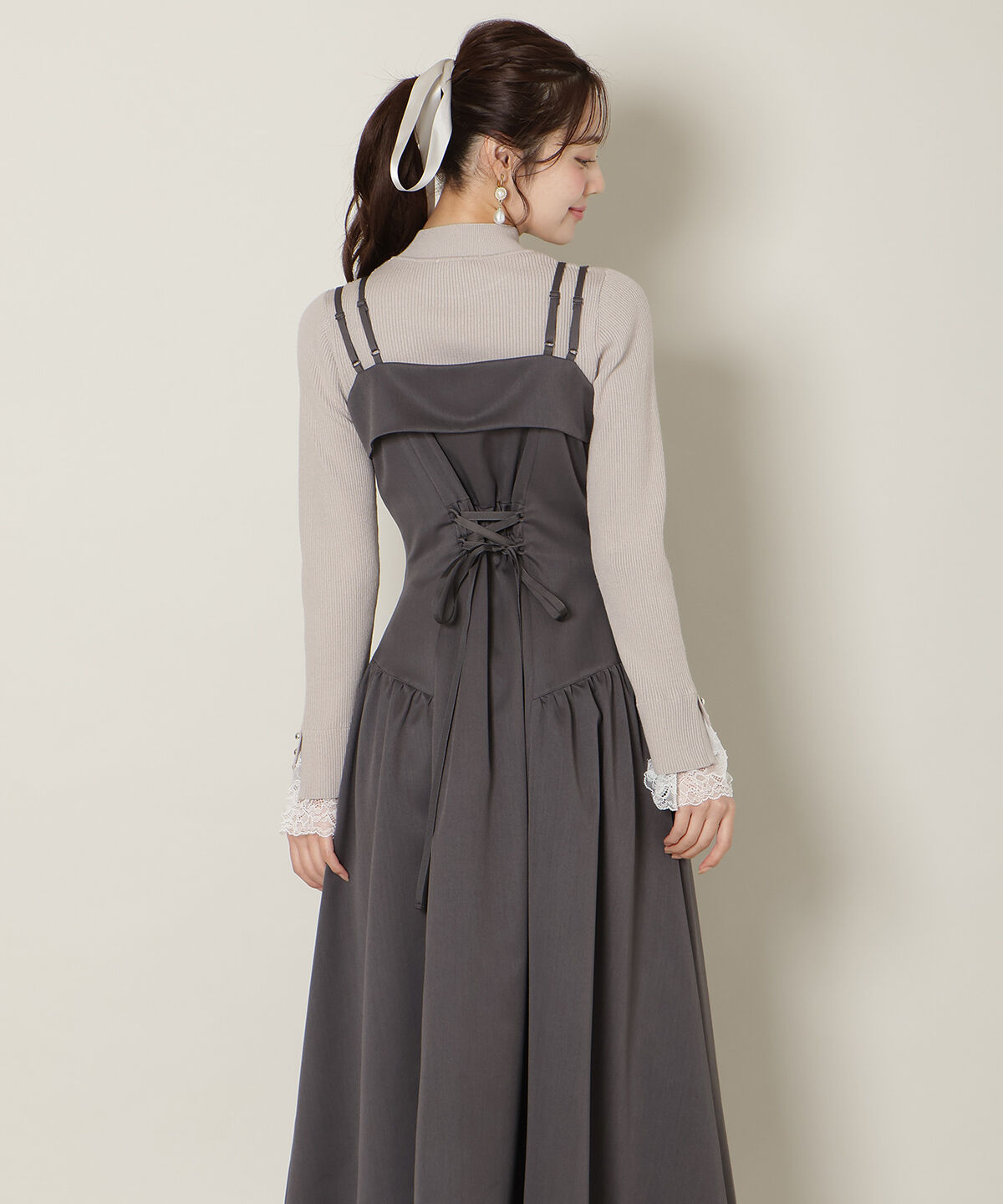 WILLSELECTION「ギャザー切替ストラップキャミワンピース」|ワンピース|