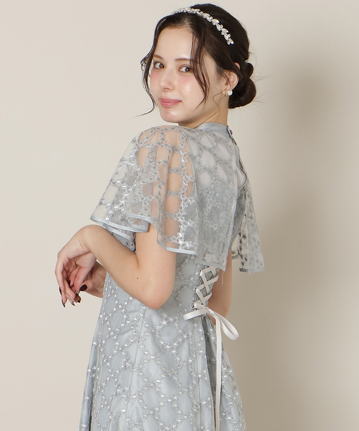 WILLSELECTION「パイピングケープフレアワンピース」|ドレス|