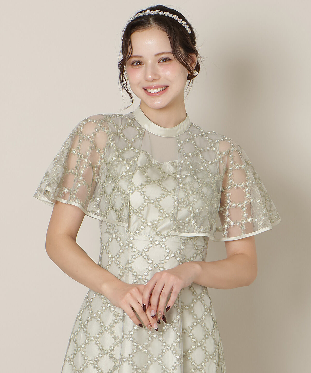 WILLSELECTION「パイピングケープフレアワンピース」|ドレス|