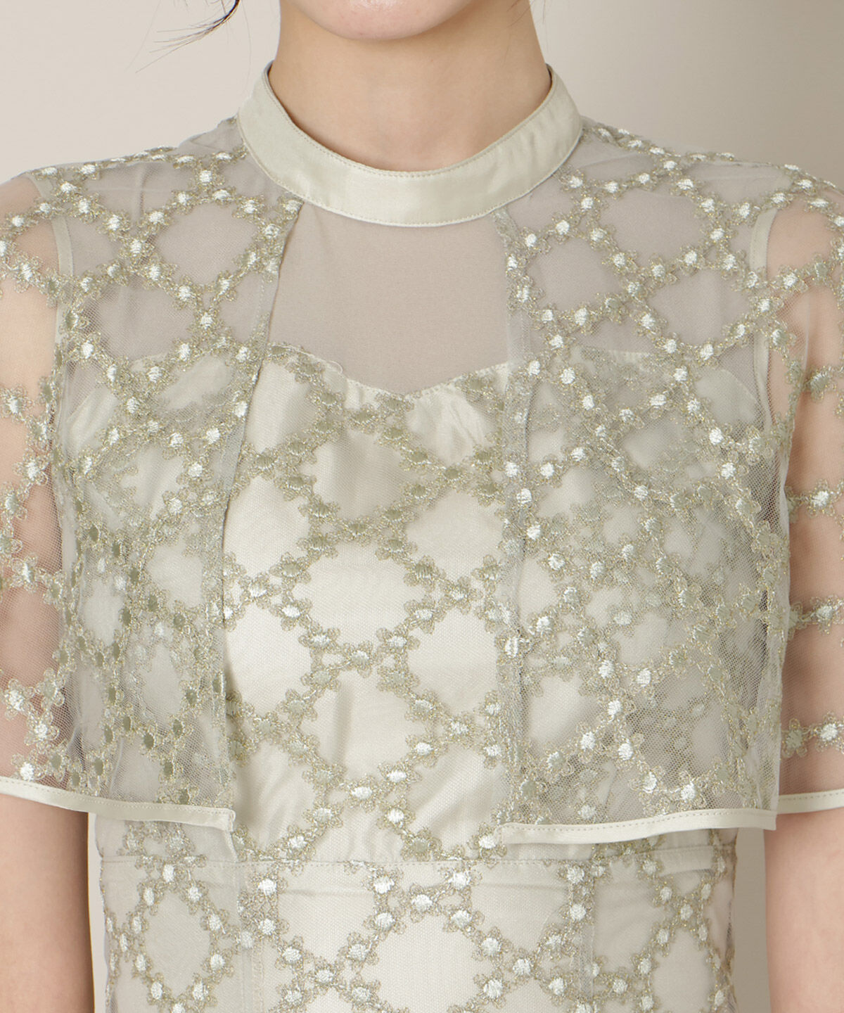 WILLSELECTION「パイピングケープフレアワンピース」|ドレス|