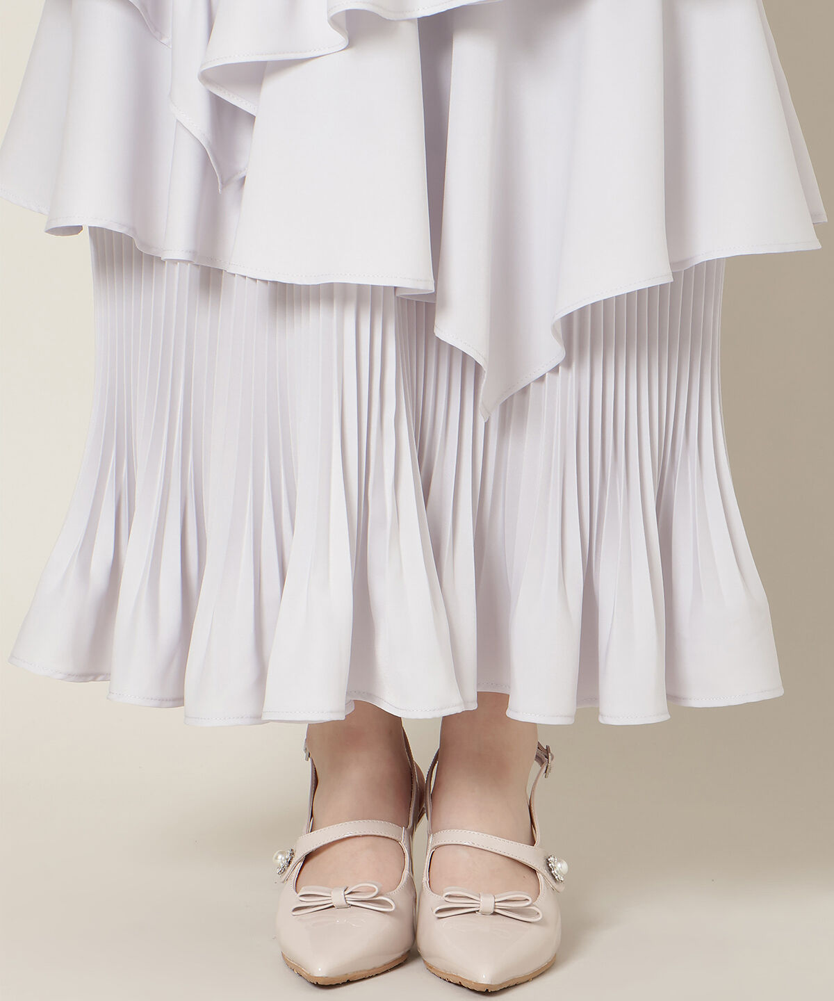 WILLSELECTION「プリーツシフォンティアードスカート」|フレア|