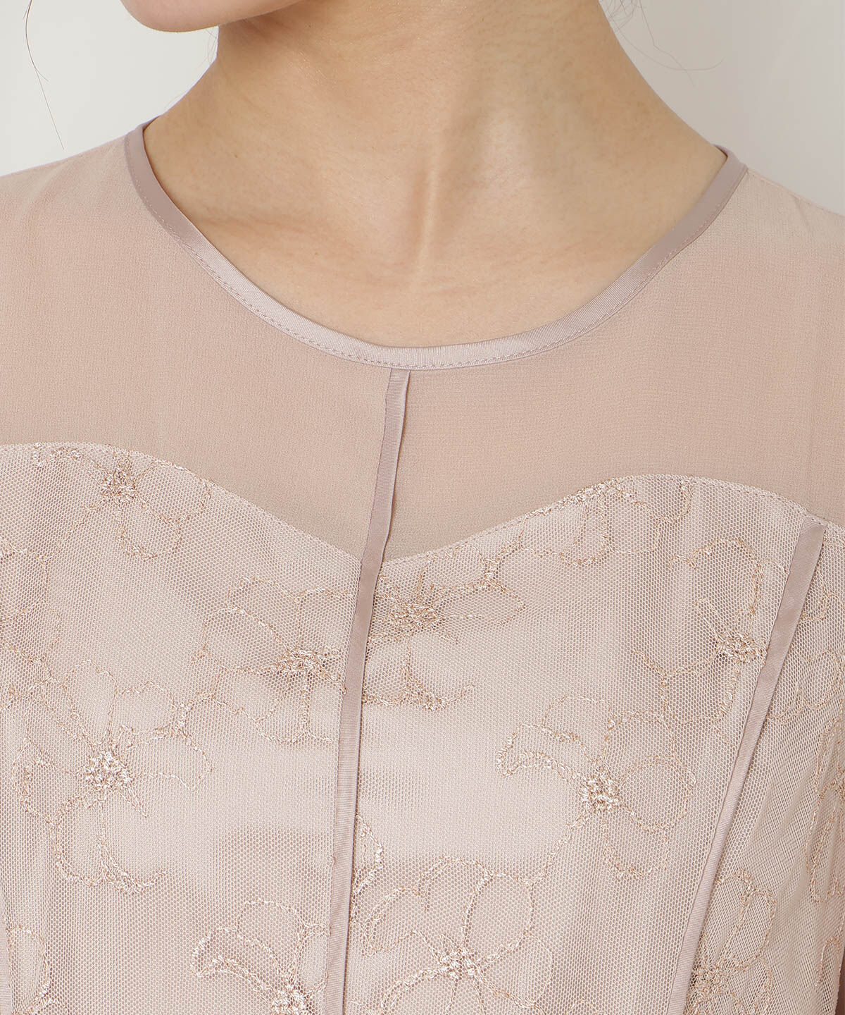 WILLSELECTION「パイピングラインレースフリルワンピース」|ドレス|