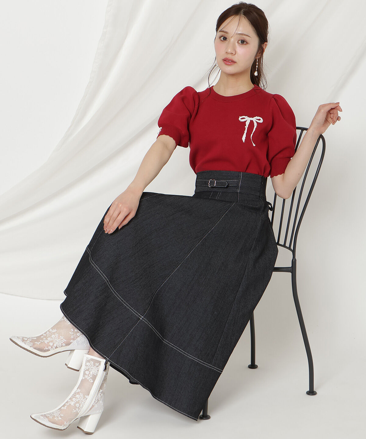 WILLSELECTION「ベルトデザインフレアスカート」|フレア|