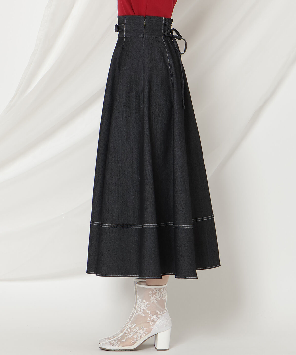 WILLSELECTION「ベルトデザインフレアスカート」|フレア|
