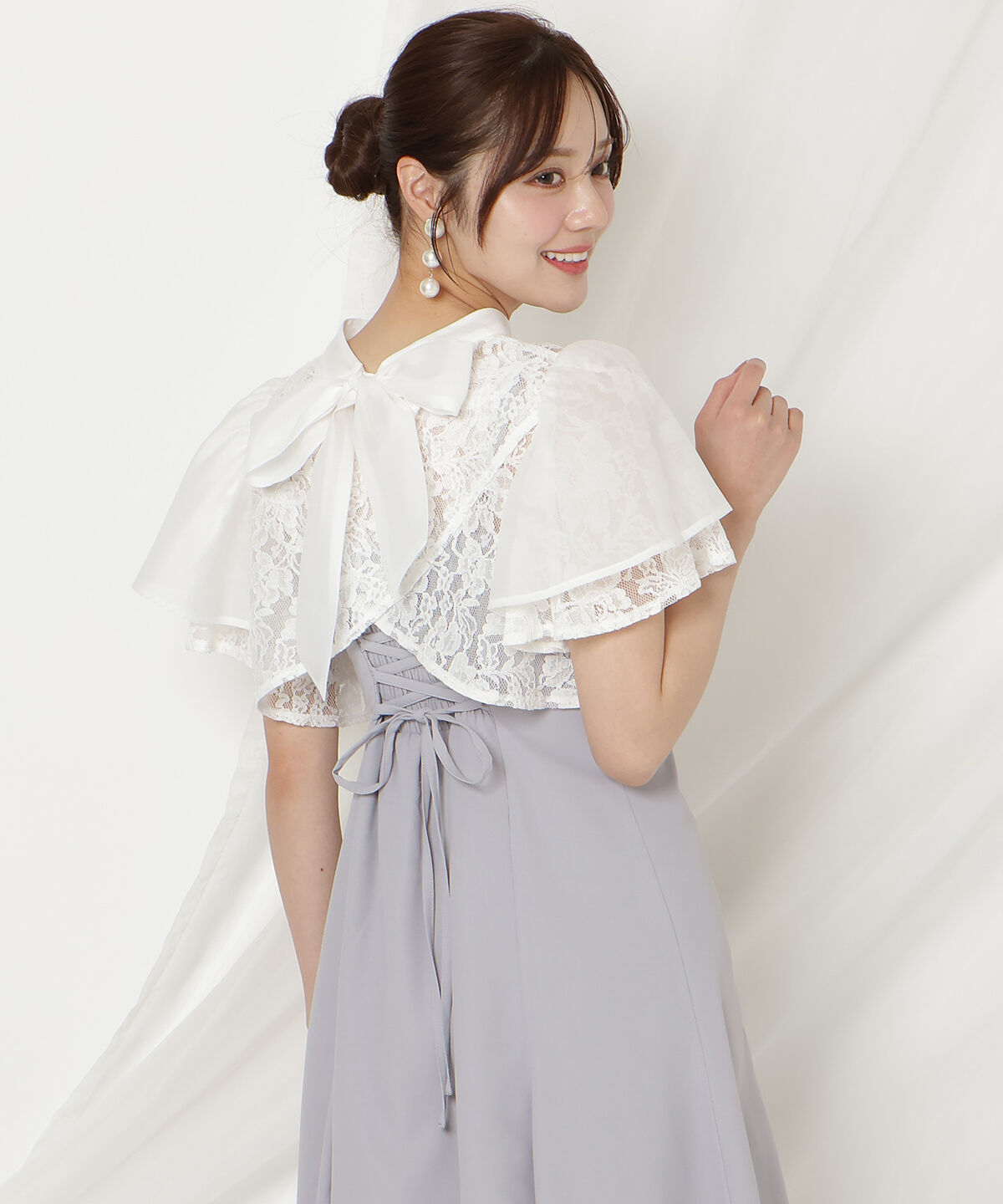 WILLSELECTION「バックリボンシフォンレースブラウス&times;フレアロングキャミワンピース」|ドレス|