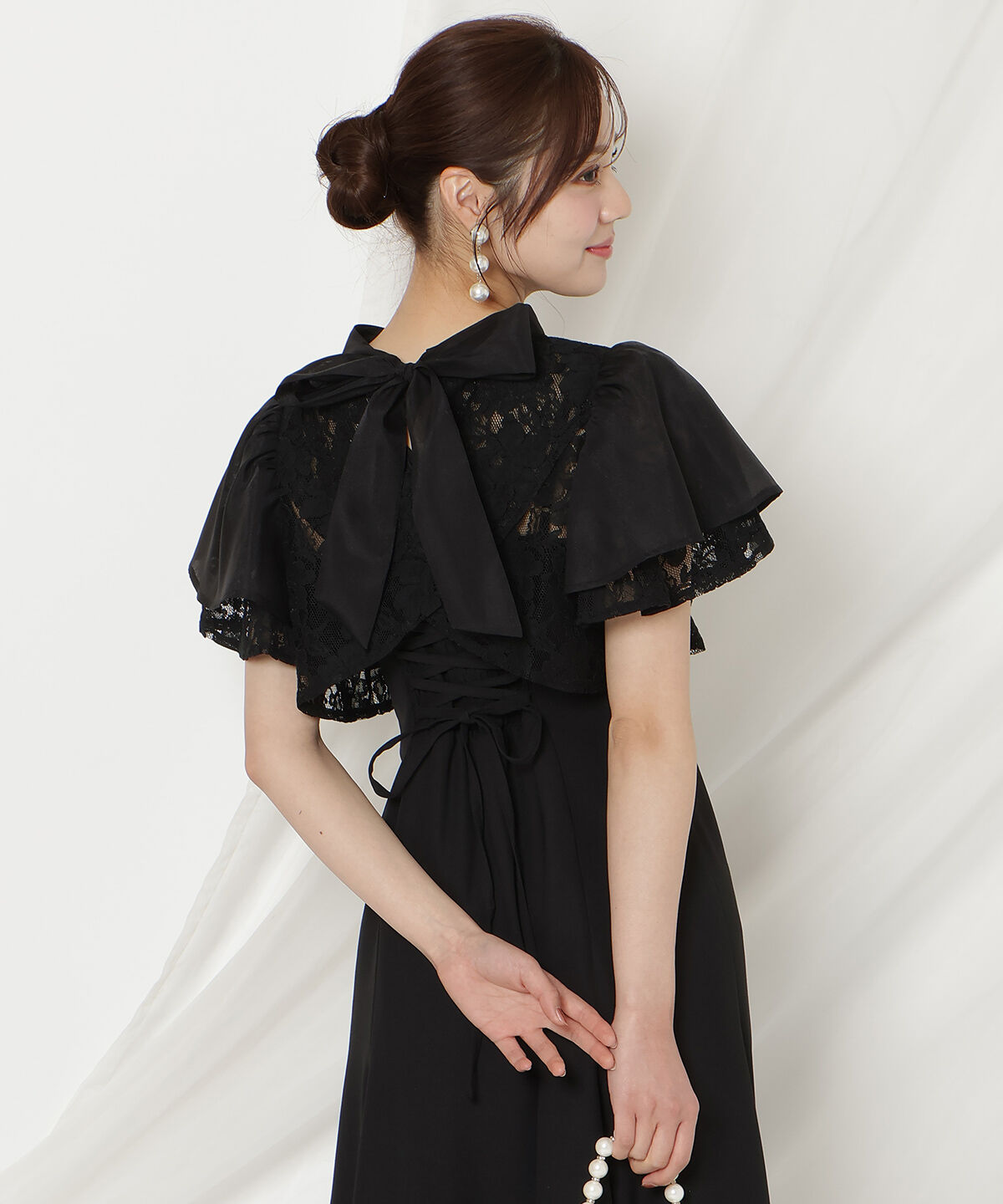 WILLSELECTION「バックリボンシフォンレースブラウス&times;フレアロングキャミワンピース」|ドレス|