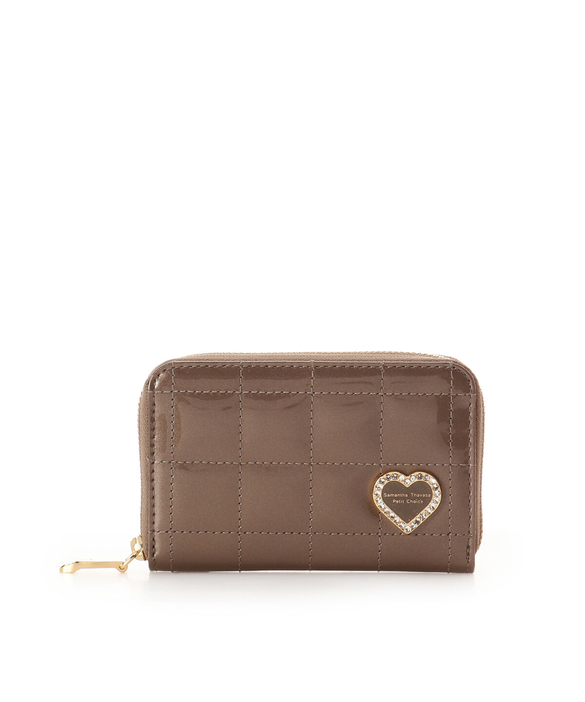 Samantha Thavasa Petit Choice「エナメルキルティング マルチケース」|コインケース|グレージュ