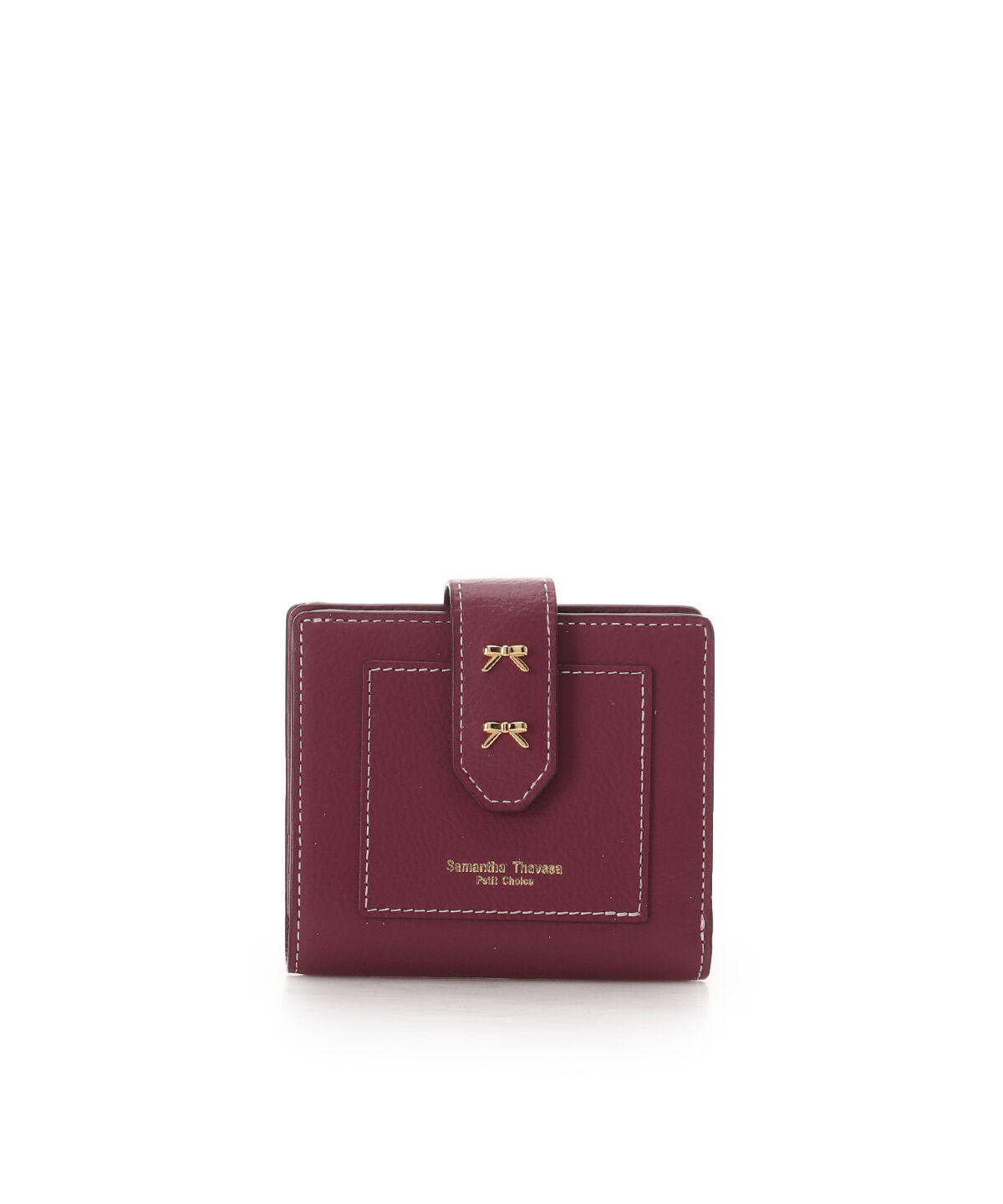 Samantha Thavasa Petit Choice「ダブルリボン ミニ財布」|財布|ワインレッド