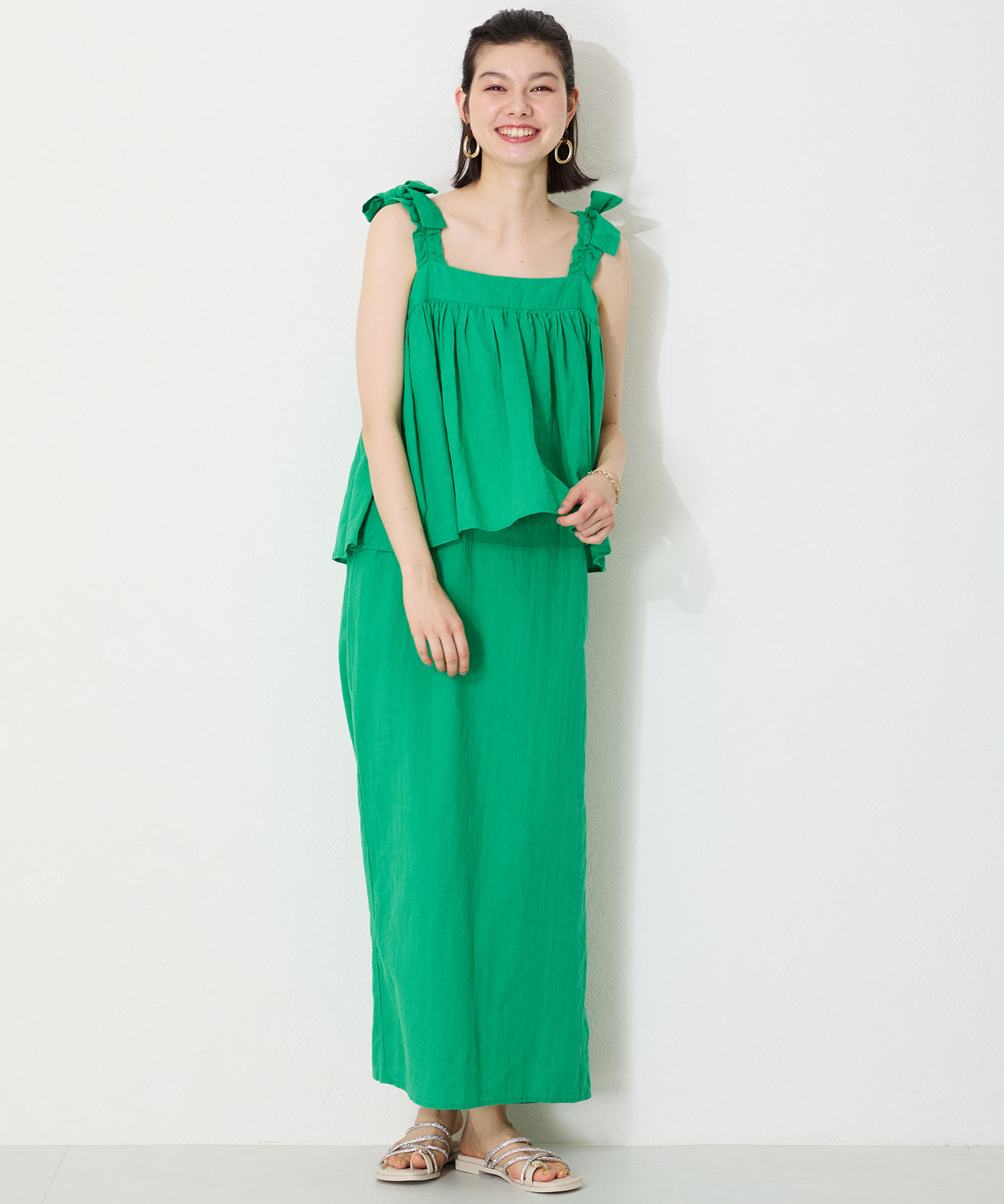 ORiental TRaffic「●2025春夏新作●ラインストーンストラップトングサンダル/51232 サンダル トング 人気 フェミニン」|サンダル|