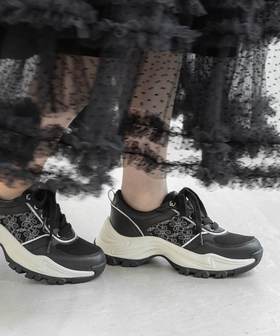  「モノグラム刺繍デザインスニーカー」|スニーカー|