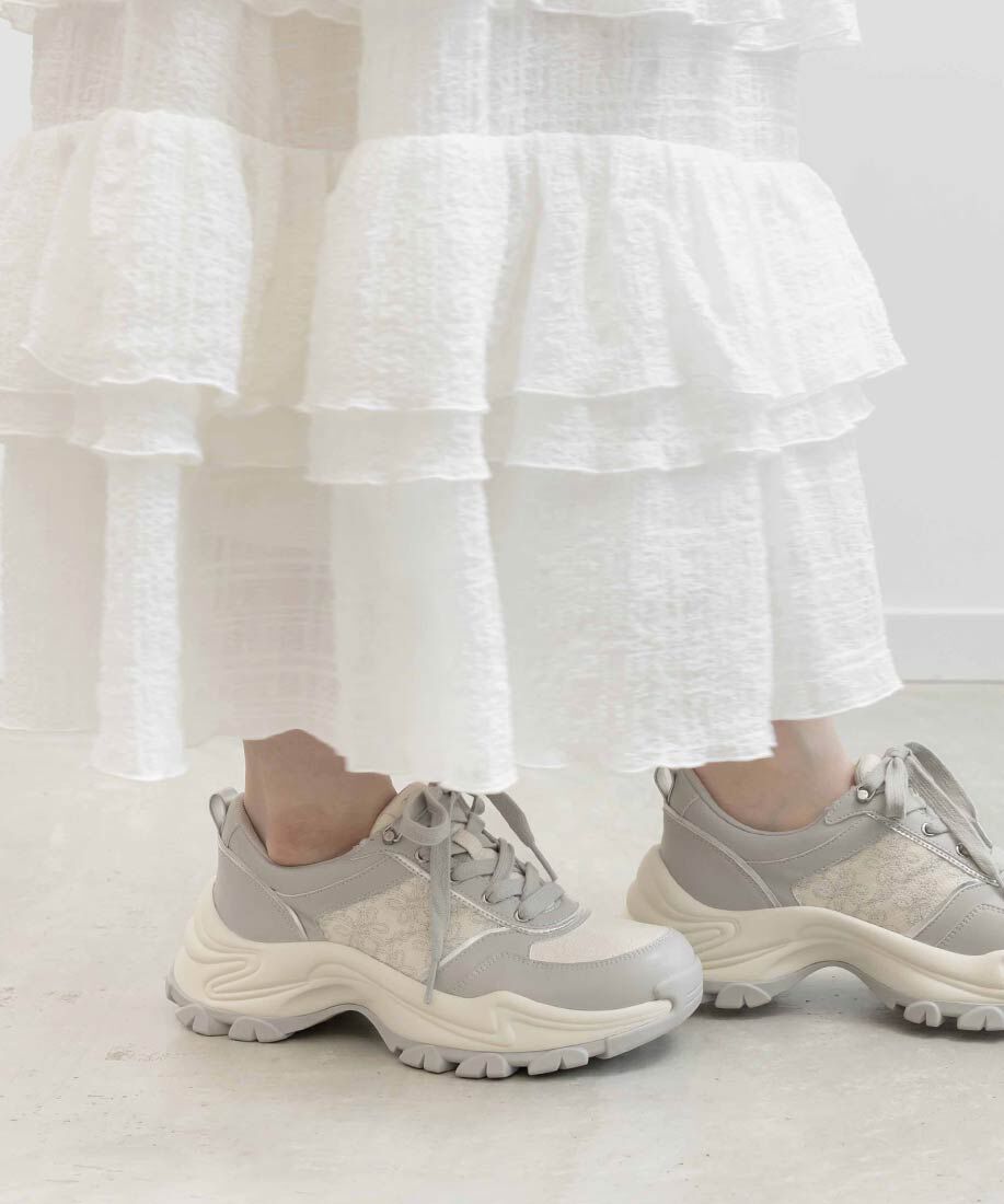  「モノグラム刺繍デザインスニーカー」|スニーカー|