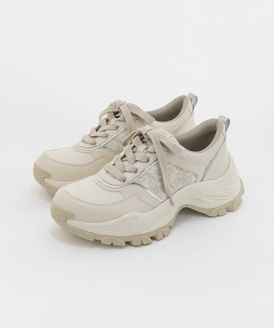  「モノグラム刺繍デザインスニーカー」|スニーカー|