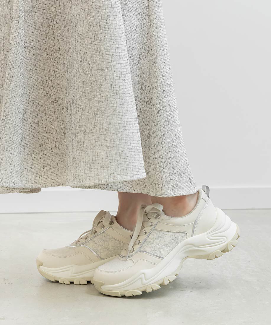  「モノグラム刺繍デザインスニーカー」|スニーカー|