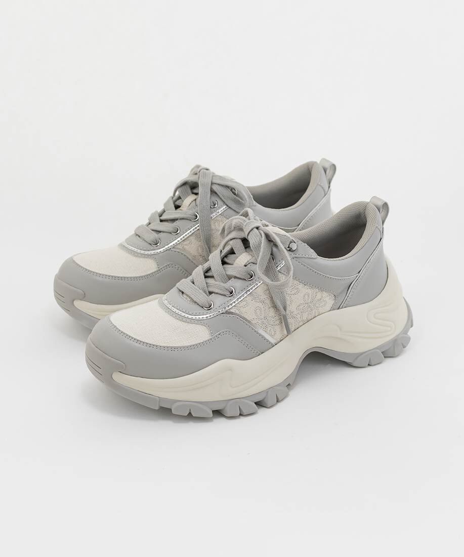  「モノグラム刺繍デザインスニーカー」|スニーカー|