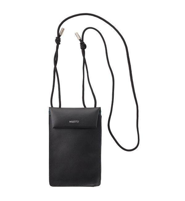 MILESTO「Punto&Linea スマホショルダー」|モバイルケース|ブラック