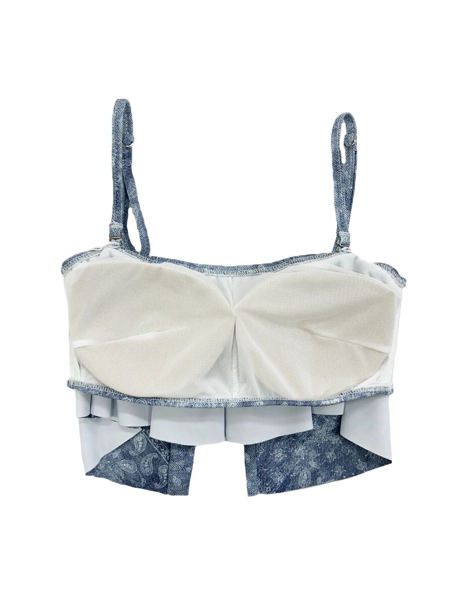 PEAK&PINE「デニムプリントオフショルダービキニ」|ビキニ|