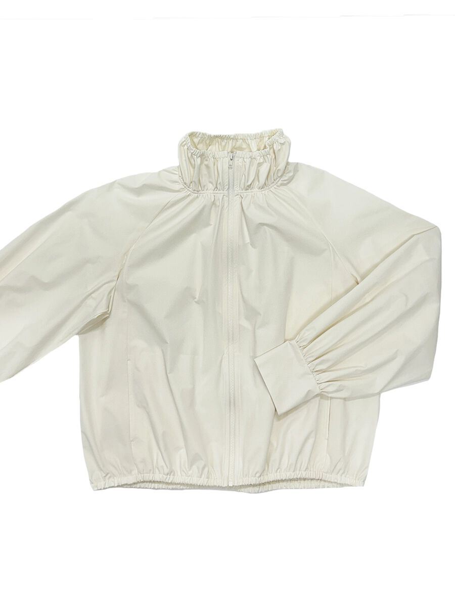 ALBOVE「UVカットスタンドネック撥水ギャザーブルゾン」|レインコート|
