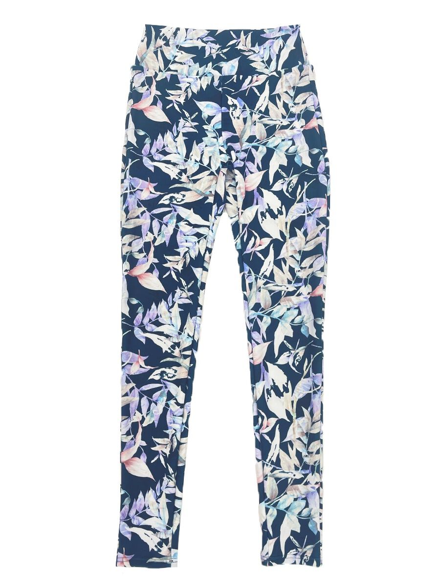 ALBOVE「エレガントリーフ柄フルレギンス」|ショーツ|ネイビー