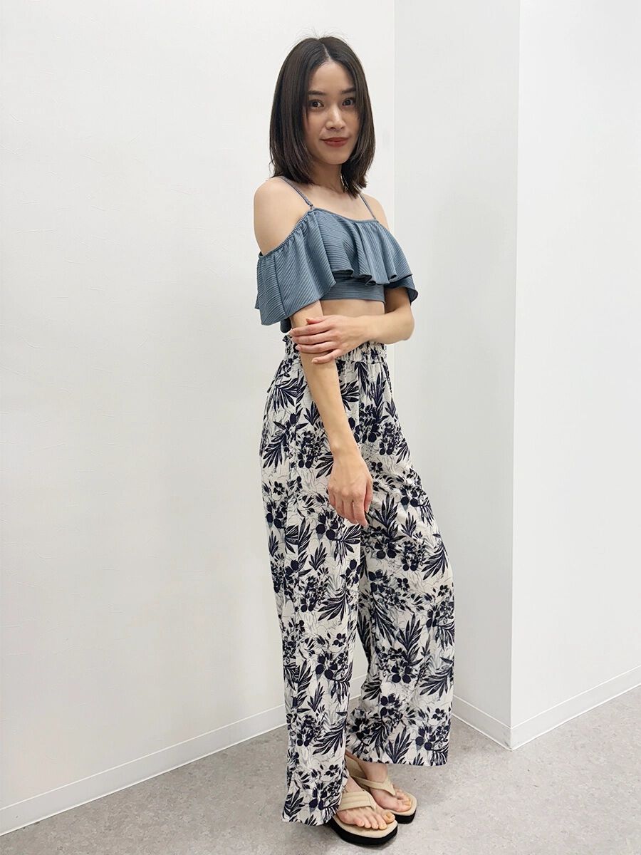 PEAK&PINE「【新作】無地リブ素材オフショルダーワンピ見えビキニ」|ビキニ|