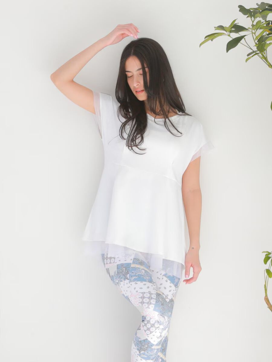 ALBOVE「UVカットタック入りメッシュフレアTシャツ」|スポーツ|