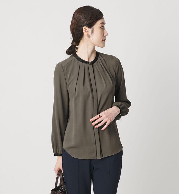 UNITED ARROWS「バイカラー パイピング ブラウス」|シャツ・ブラウス|