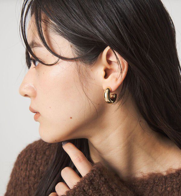 UNITED ARROWS green label relaxing「【WEB限定】チューブ ライン フープピアス 2」|ピアス|GOLD