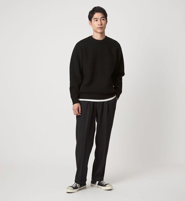 UNITED ARROWS green label relaxing「コットン ポリエステル ワッフル クルーネック ニット」|ニット・セーター|