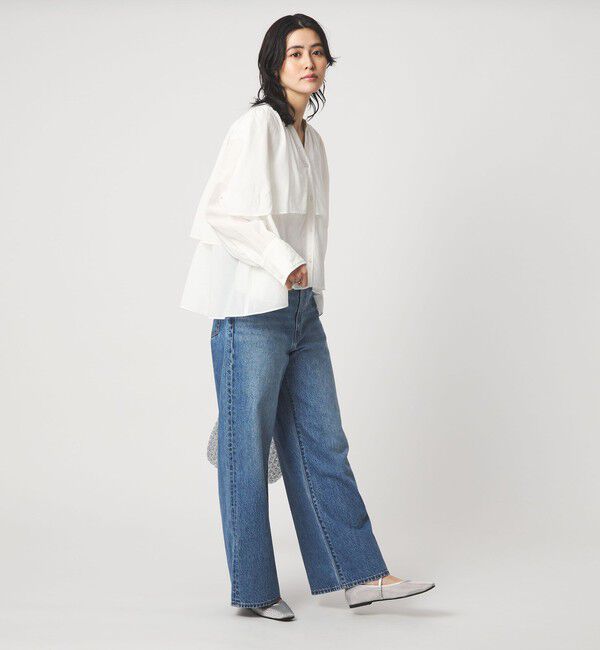 UNITED ARROWS green label relaxing「［size SHORTあり］ボイル レイヤー ギャザー ブラウス」|シャツ・ブラウス|