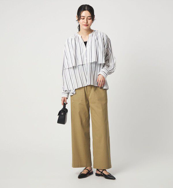 UNITED ARROWS green label relaxing「［size SHORTあり］ボイル レイヤー ギャザー ブラウス」|シャツ・ブラウス|