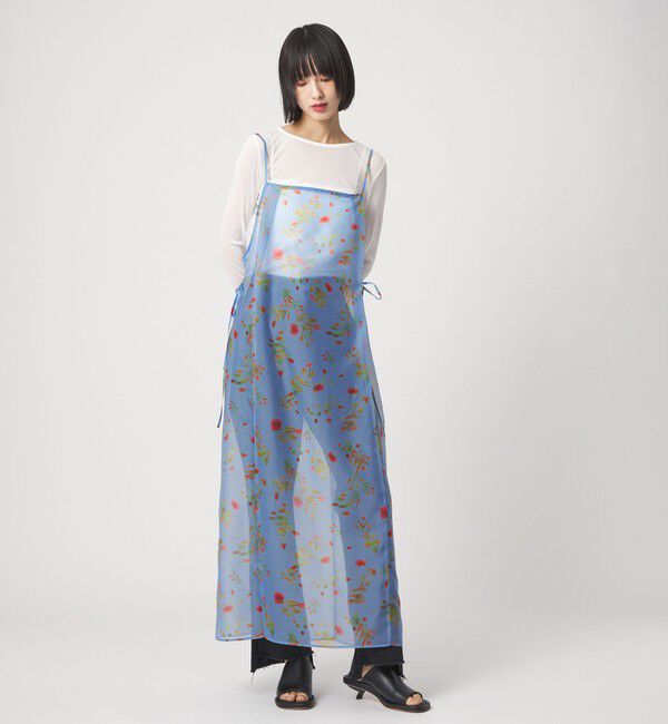 EMMEL REFINES「＜EMMEL REFINES＞EM フラワープリント シアー キャミ ワンピース」|ワンピース|LT.BLUE