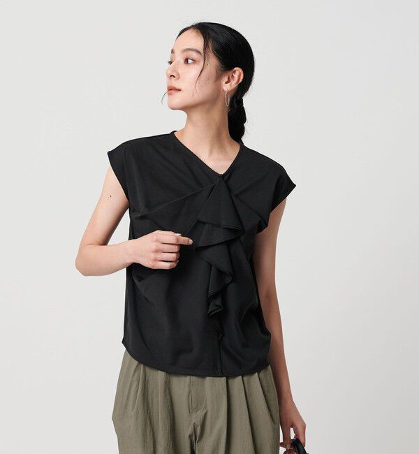 BEAUTY&YOUTH UNITED ARROWS「【WEB限定】ラッフルフレンチスリーブ プルオーバー -汗染み防止-」|Tシャツ・カットソー|
