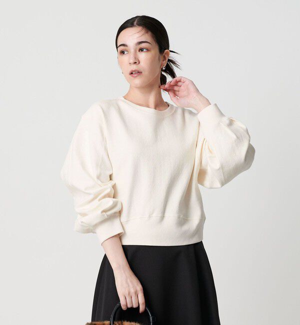 BEAUTY&YOUTH UNITED ARROWS「コットンポリエステルジャガード 袖ボリューム プルオーバー」|Tシャツ・カットソー|OFF WHITE