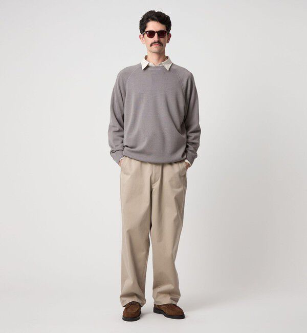 STEVEN ALAN「＜Steven Alan＞ W/NY スムース ラグランスリーブ クルーネック ニット」|ニット・セーター|