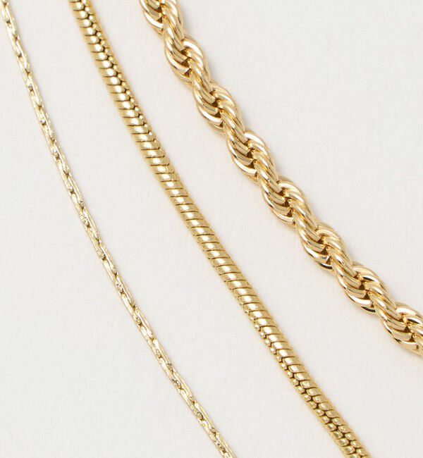 BEAUTY&YOUTH UNITED ARROWS「メタルトップ ミックスチェーン 3連 ネックレス」|ネックレス|